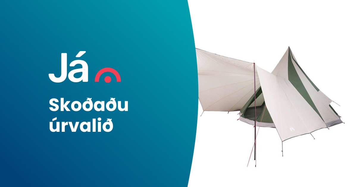 vidaXL Tipi tjald með þaki með geymslu Grænn 510 x 690 x 330 cm taft ...