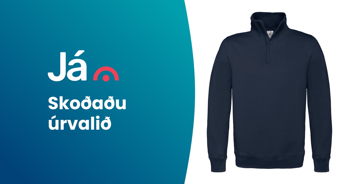 Háskólapeysur - B&C ID.004 ¼ Zip Sweatshirt - Vöruleit Já.is